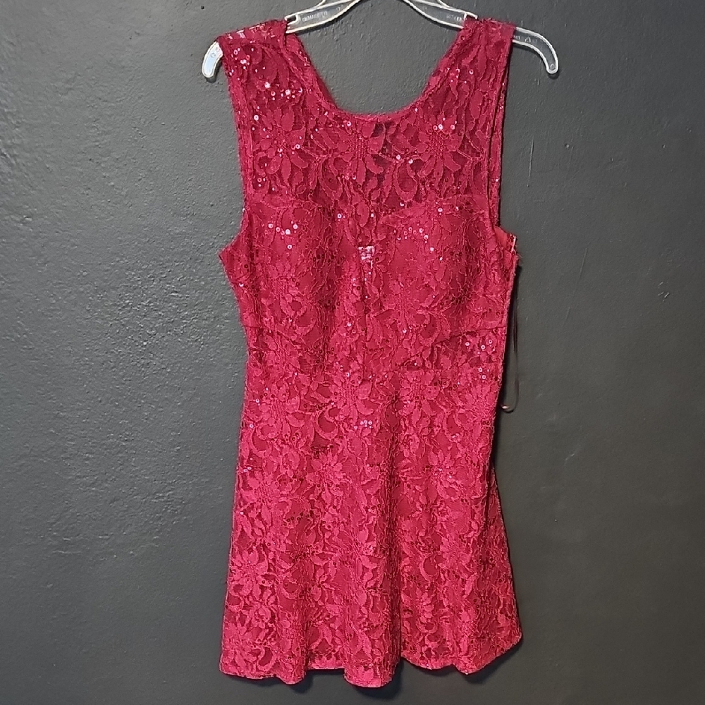 Hailey Logan Burgundy Lace Dress